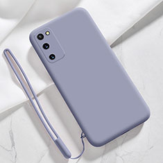 Ultra-thin Silicone Gel Soft Case 360 Degrees Cover YK1 for Samsung Galaxy S20 Lavender Gray
