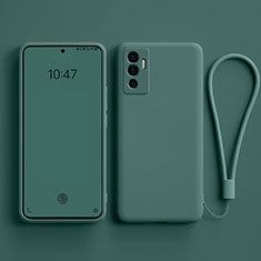Ultra-thin Silicone Gel Soft Case 360 Degrees Cover YK1 for Vivo V23e 5G Midnight Green