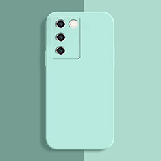 Ultra-thin Silicone Gel Soft Case 360 Degrees Cover YK1 for Vivo V27 Pro 5G Cyan
