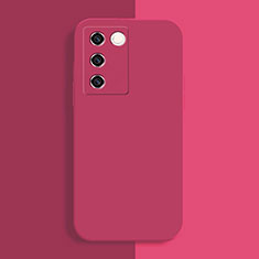 Ultra-thin Silicone Gel Soft Case 360 Degrees Cover YK1 for Vivo V27 Pro 5G Hot Pink