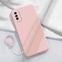 Ultra-thin Silicone Gel Soft Case 360 Degrees Cover YK1 for Vivo Y12s (2021) Pink