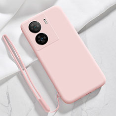 Ultra-thin Silicone Gel Soft Case 360 Degrees Cover YK3 for Vivo iQOO Z7x 5G Pink