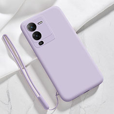 Ultra-thin Silicone Gel Soft Case 360 Degrees Cover YK3 for Vivo V25 Pro 5G Clove Purple