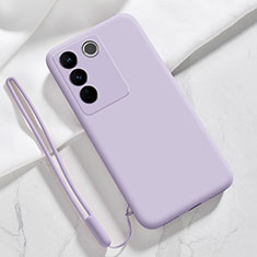 Ultra-thin Silicone Gel Soft Case 360 Degrees Cover YK3 for Vivo V27 5G Clove Purple