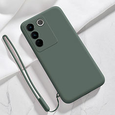 Ultra-thin Silicone Gel Soft Case 360 Degrees Cover YK3 for Vivo V27 5G Midnight Green