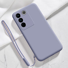 Ultra-thin Silicone Gel Soft Case 360 Degrees Cover YK3 for Vivo V27 Pro 5G Lavender Gray