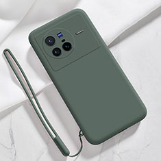 Ultra-thin Silicone Gel Soft Case 360 Degrees Cover YK3 for Vivo X80 5G Midnight Green