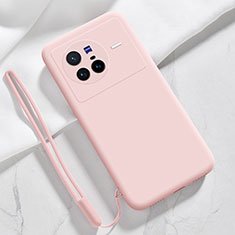 Ultra-thin Silicone Gel Soft Case 360 Degrees Cover YK3 for Vivo X80 5G Pink