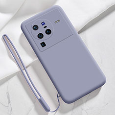 Ultra-thin Silicone Gel Soft Case 360 Degrees Cover YK3 for Vivo X80 Pro 5G Lavender Gray