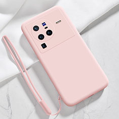 Ultra-thin Silicone Gel Soft Case 360 Degrees Cover YK3 for Vivo X80 Pro 5G Pink