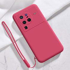 Ultra-thin Silicone Gel Soft Case 360 Degrees Cover YK3 for Vivo X80 Pro 5G Red