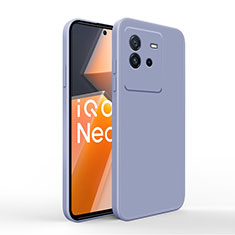 Ultra-thin Silicone Gel Soft Case 360 Degrees Cover YK4 for Vivo iQOO Neo6 5G Lavender Gray