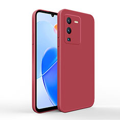 Ultra-thin Silicone Gel Soft Case 360 Degrees Cover YK4 for Vivo V25 Pro 5G Red