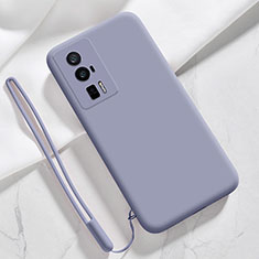 Ultra-thin Silicone Gel Soft Case 360 Degrees Cover YK8 for Xiaomi Poco F5 Pro 5G Lavender Gray