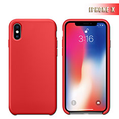 Ultra-thin Silicone Gel Soft Case 360 Degrees M02 for Apple iPhone X Red