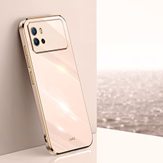 Ultra-thin Silicone Gel Soft Case Cover S01 for Vivo iQOO 9 5G Gold