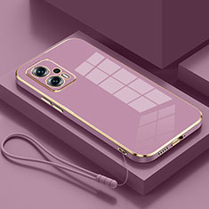 Ultra-thin Silicone Gel Soft Case Cover S01 for Xiaomi Redmi Note 11T Pro 5G Purple