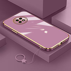 Ultra-thin Silicone Gel Soft Case Cover S02 for Xiaomi Redmi Note 9 5G Purple