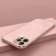 Ultra-thin Silicone Gel Soft Case Cover S04 for Apple iPhone 13 Pro Max Rose Gold