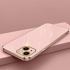 Ultra-thin Silicone Gel Soft Case Cover S04 for Apple iPhone 13 Rose Gold