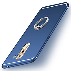 Ultra-thin Silicone Gel Soft Case Cover with Finger Ring Stand for Huawei GR5 (2017) Blue