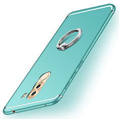 Ultra-thin Silicone Gel Soft Case Cover with Finger Ring Stand for Huawei Honor 6X Green