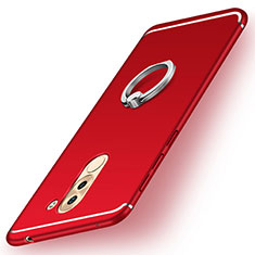 Ultra-thin Silicone Gel Soft Case Cover with Finger Ring Stand for Huawei Honor 6X Pro Red