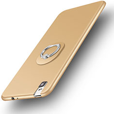 Ultra-thin Silicone Gel Soft Case Cover with Finger Ring Stand for Huawei Honor 7i shot X Gold