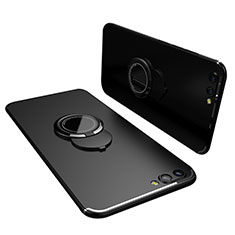 Ultra-thin Silicone Gel Soft Case Cover with Finger Ring Stand for Huawei Honor V10 Black