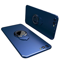 Ultra-thin Silicone Gel Soft Case Cover with Finger Ring Stand for Huawei Honor V10 Blue