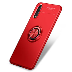 Ultra-thin Silicone Gel Soft Case Cover with Finger Ring Stand for Huawei P20 Red