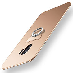 Ultra-thin Silicone Gel Soft Case Cover with Finger Ring Stand for Samsung Galaxy S9 Gold