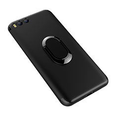 Ultra-thin Silicone Gel Soft Case Cover with Finger Ring Stand for Xiaomi Mi 6 Black