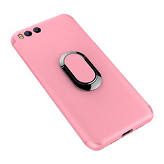 Ultra-thin Silicone Gel Soft Case Cover with Finger Ring Stand for Xiaomi Mi 6 Pink