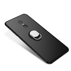 Ultra-thin Silicone Gel Soft Case Cover with Finger Ring Stand for Xiaomi Redmi 5 Black