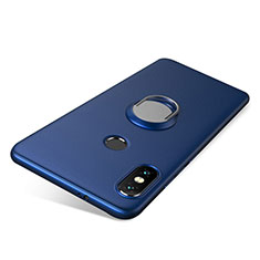 Ultra-thin Silicone Gel Soft Case Cover with Finger Ring Stand for Xiaomi Redmi Note 5 Pro Blue