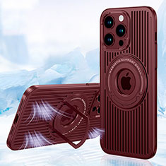 Ultra-thin Silicone Gel Soft Case Cover with Mag-Safe Magnetic AC1 for Apple iPhone 13 Pro Red