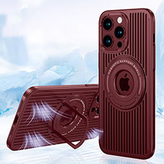 Ultra-thin Silicone Gel Soft Case Cover with Mag-Safe Magnetic AC1 for Apple iPhone 13 Pro Red