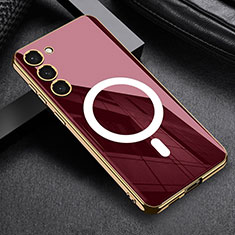 Ultra-thin Silicone Gel Soft Case Cover with Mag-Safe Magnetic AC1 for Samsung Galaxy S21 5G Red