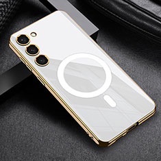 Ultra-thin Silicone Gel Soft Case Cover with Mag-Safe Magnetic AC1 for Samsung Galaxy S22 Plus 5G White