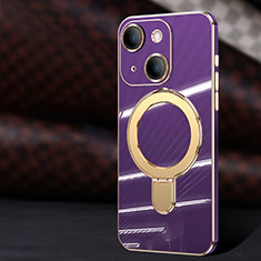 Ultra-thin Silicone Gel Soft Case Cover with Mag-Safe Magnetic C01 for Apple iPhone 14 Plus Purple