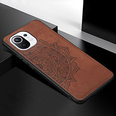Ultra-thin Silicone Gel Soft Case Cover with Magnetic A08 for Xiaomi Mi 11 5G Brown