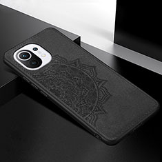 Ultra-thin Silicone Gel Soft Case Cover with Magnetic A08 for Xiaomi Mi 11 Lite 5G Black