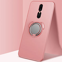 Ultra-thin Silicone Gel Soft Case Cover with Magnetic Finger Ring Stand A01 for Oppo A9 Rose Gold