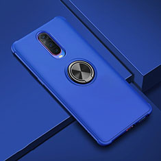 Ultra-thin Silicone Gel Soft Case Cover with Magnetic Finger Ring Stand A01 for Oppo RX17 Pro Blue