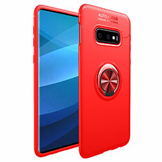Ultra-thin Silicone Gel Soft Case Cover with Magnetic Finger Ring Stand A01 for Samsung Galaxy S10 5G Red