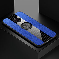 Ultra-thin Silicone Gel Soft Case Cover with Magnetic Finger Ring Stand A01 for Vivo S1 Pro Blue