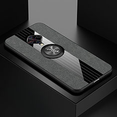 Ultra-thin Silicone Gel Soft Case Cover with Magnetic Finger Ring Stand A01 for Vivo S1 Pro Gray