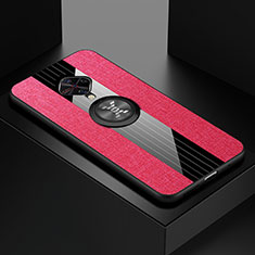 Ultra-thin Silicone Gel Soft Case Cover with Magnetic Finger Ring Stand A01 for Vivo S1 Pro Hot Pink