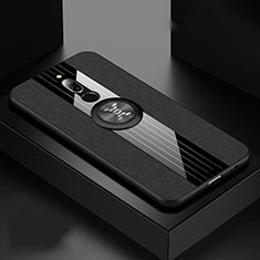 Ultra-thin Silicone Gel Soft Case Cover with Magnetic Finger Ring Stand A01 for Xiaomi Redmi 8 Black